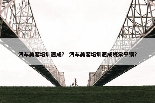 汽车美容培训速成？ 汽车美容培训速成班常平镇？
