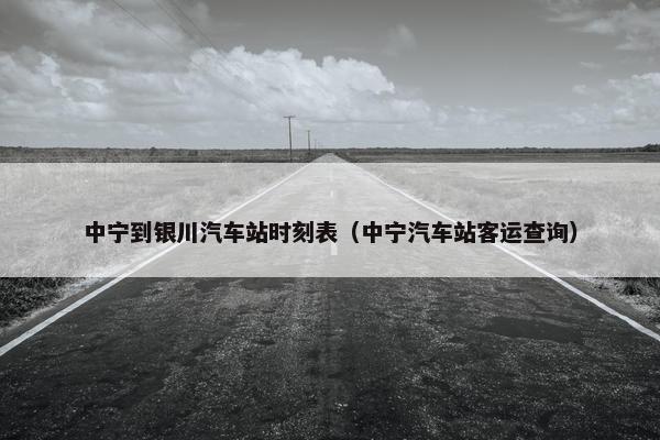 中宁到银川汽车站时刻表（中宁汽车站客运查询）