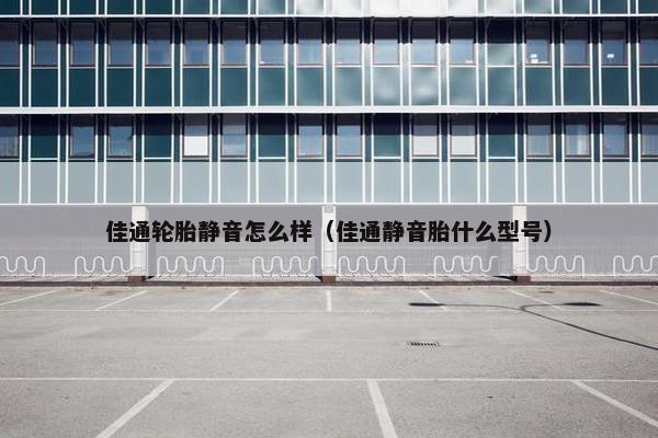 佳通轮胎静音怎么样（佳通静音胎什么型号）