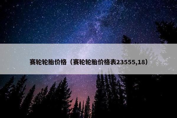 赛轮轮胎价格（赛轮轮胎价格表23555,18）