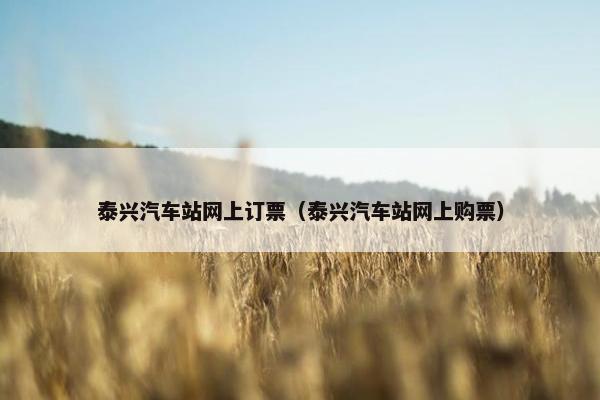 泰兴汽车站网上订票（泰兴汽车站网上购票）