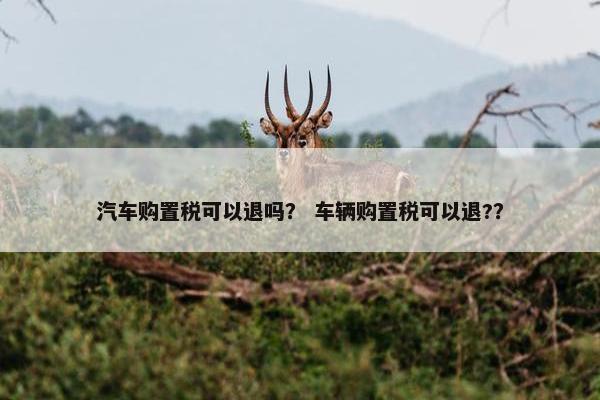 汽车购置税可以退吗？ 车辆购置税可以退?？