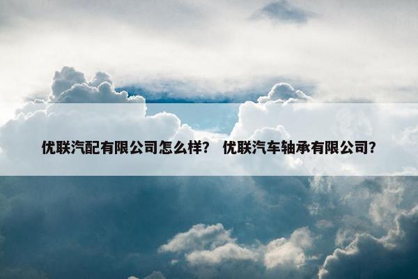 优联汽配有限公司怎么样？ 优联汽车轴承有限公司？