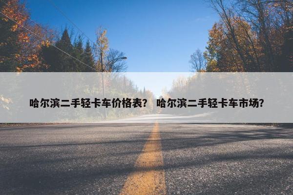哈尔滨二手轻卡车价格表？ 哈尔滨二手轻卡车市场？