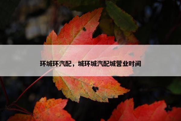 环城环汽配，城环城汽配城营业时间