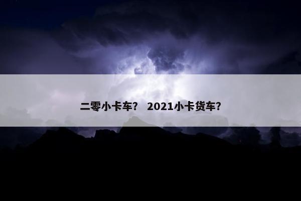 二零小卡车？ 2021小卡货车？