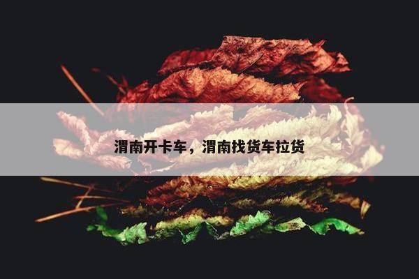 渭南开卡车，渭南找货车拉货