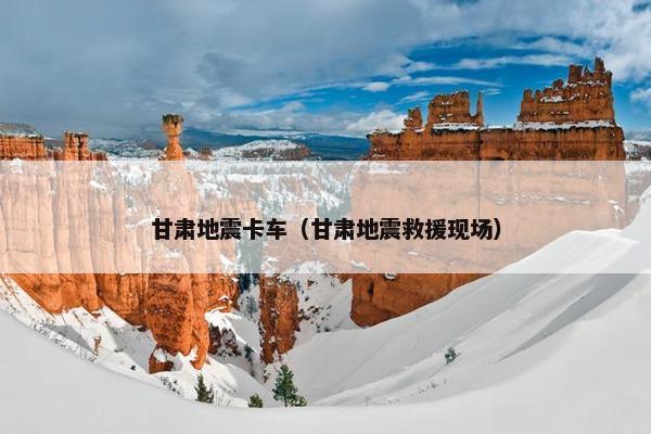甘肃地震卡车（甘肃地震救援现场）