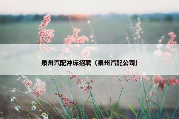 泉州汽配冲床招聘（泉州汽配公司）