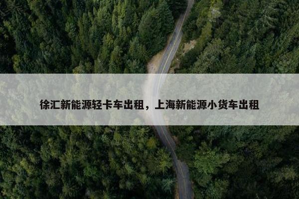 徐汇新能源轻卡车出租，上海新能源小货车出租