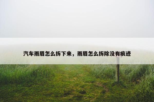 汽车雨眉怎么拆下来，雨眉怎么拆除没有痕迹