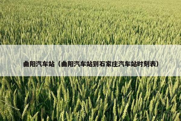 曲阳汽车站（曲阳汽车站到石家庄汽车站时刻表）