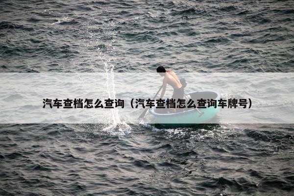 汽车查档怎么查询（汽车查档怎么查询车牌号）