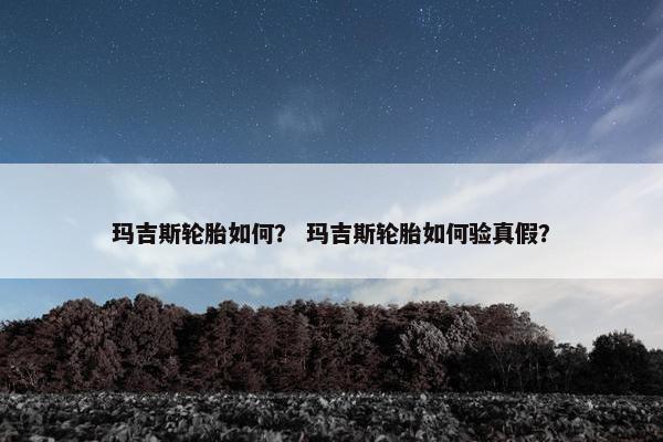 玛吉斯轮胎如何？ 玛吉斯轮胎如何验真假？