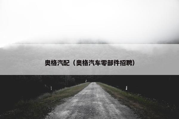 奥格汽配（奥格汽车零部件招聘）