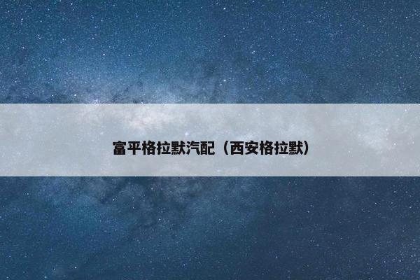 富平格拉默汽配（西安格拉默）