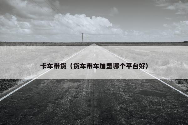 卡车带货（货车带车加盟哪个平台好）