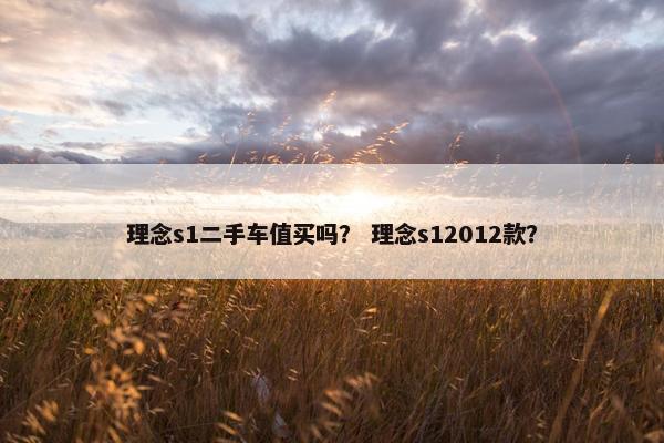 理念s1二手车值买吗？ 理念s12012款？
