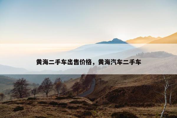 黄海二手车出售价格，黄海汽车二手车