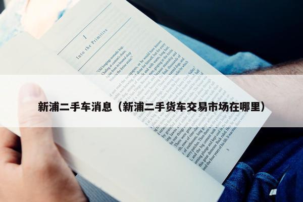 新浦二手车消息（新浦二手货车交易市场在哪里）