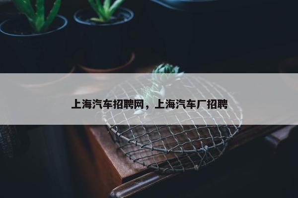 上海汽车招聘网，上海汽车厂招聘