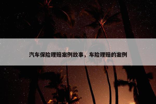 汽车保险理赔案例故事，车险理赔的案例