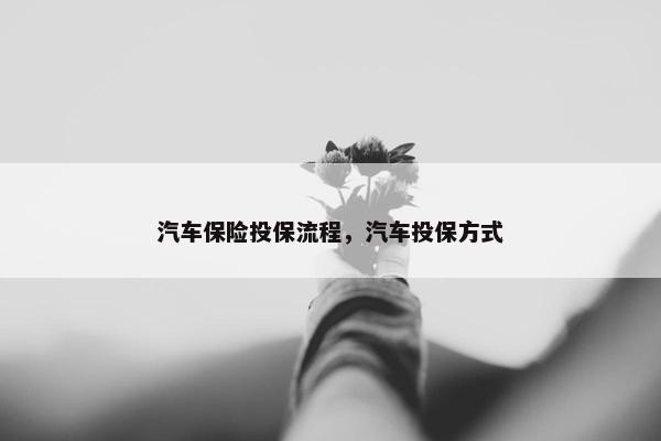 汽车保险投保流程，汽车投保方式