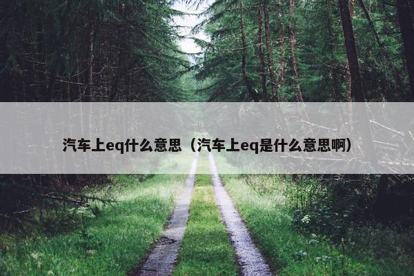 汽车上eq什么意思（汽车上eq是什么意思啊）