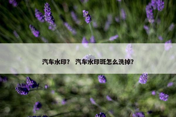 汽车水印？ 汽车水印斑怎么洗掉？