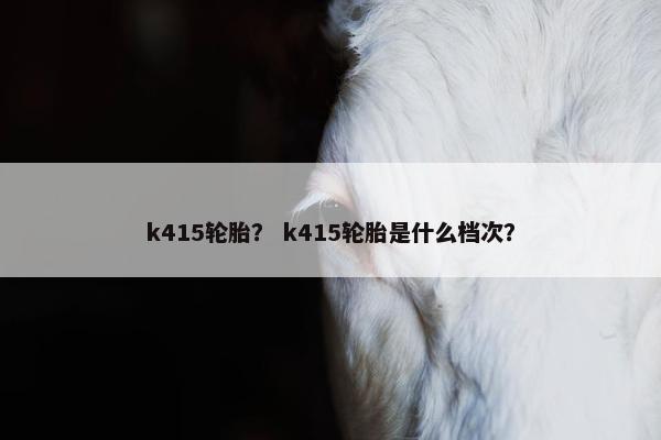 k415轮胎？ k415轮胎是什么档次？