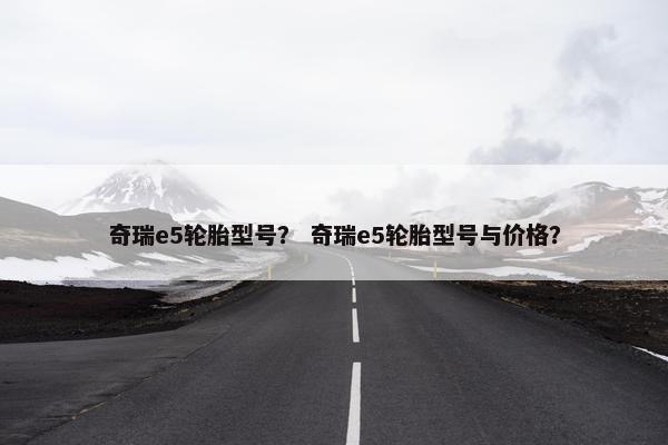 奇瑞e5轮胎型号？ 奇瑞e5轮胎型号与价格？