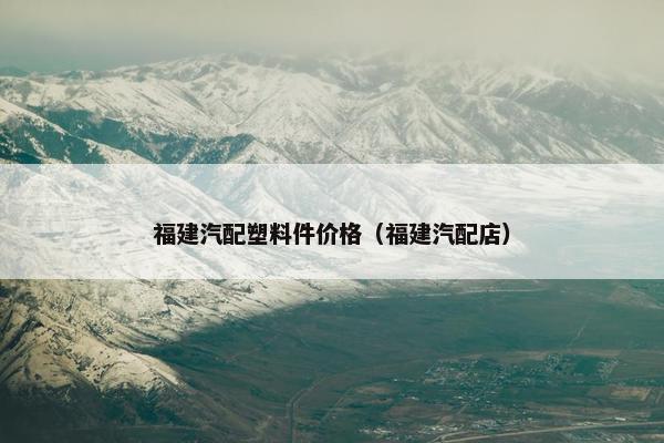 福建汽配塑料件价格（福建汽配店）