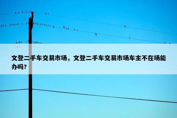 文登二手车交易市场，文登二手车交易市场车主不在场能办吗?