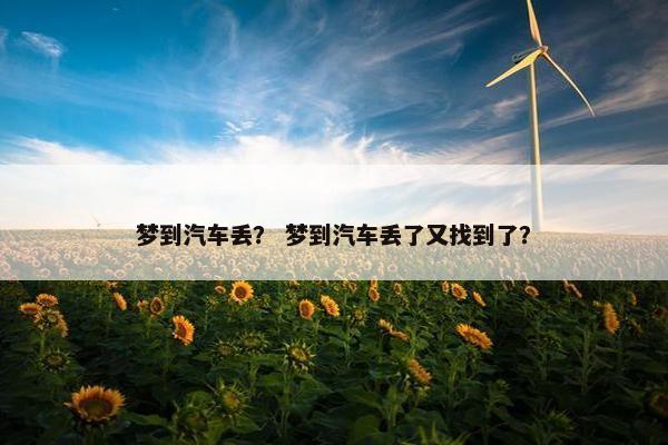梦到汽车丢？ 梦到汽车丢了又找到了？