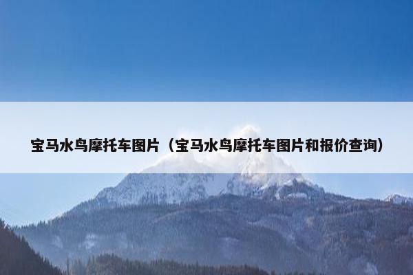 宝马水鸟摩托车图片（宝马水鸟摩托车图片和报价查询）