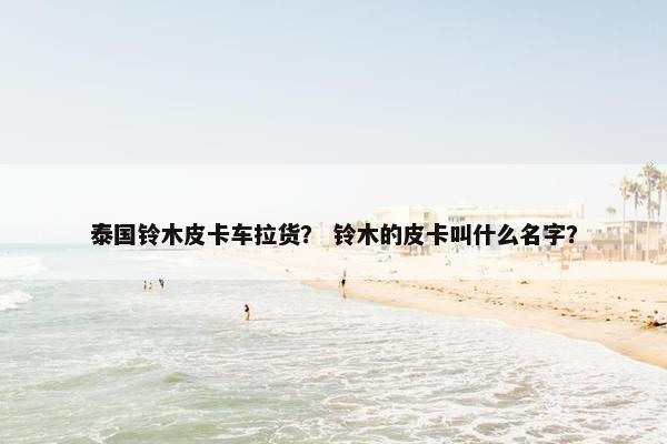 泰国铃木皮卡车拉货？ 铃木的皮卡叫什么名字？