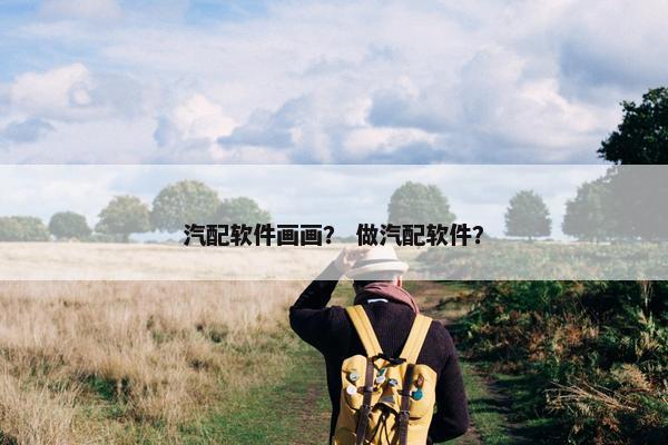 汽配软件画画？ 做汽配软件？