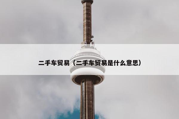 二手车贸易（二手车贸易是什么意思）