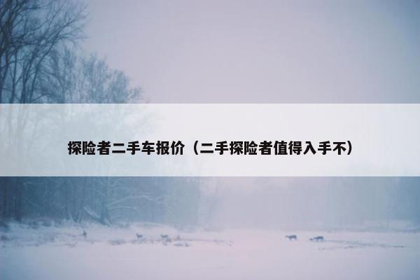 探险者二手车报价（二手探险者值得入手不）