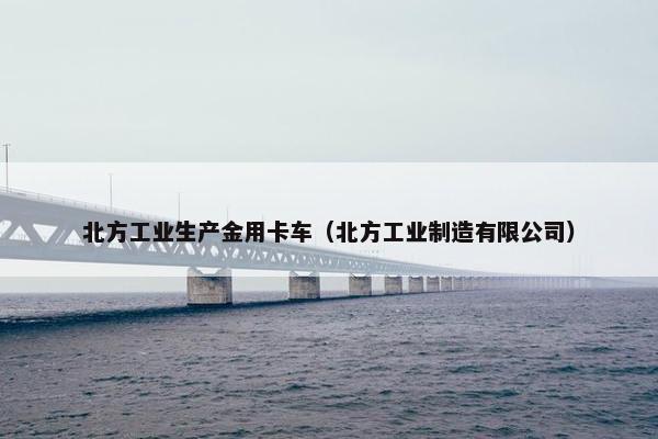 北方工业生产金用卡车（北方工业制造有限公司）