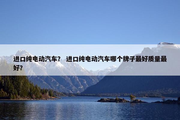 进口纯电动汽车？ 进口纯电动汽车哪个牌子最好质量最好？