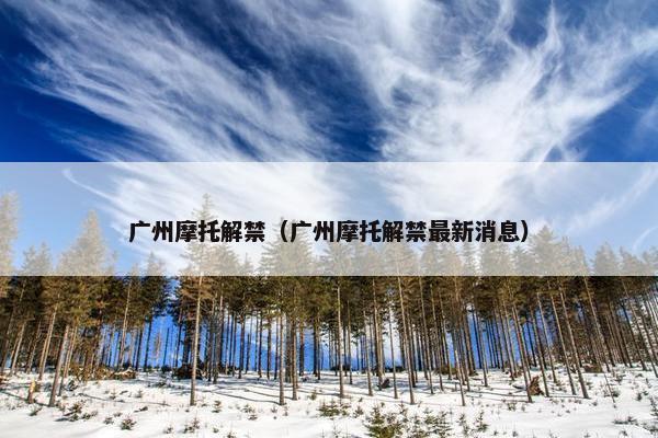广州摩托解禁（广州摩托解禁最新消息）