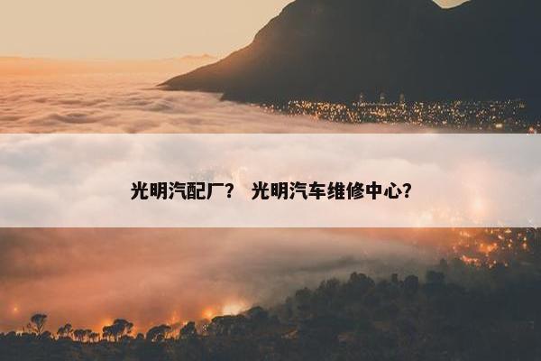 光明汽配厂？ 光明汽车维修中心？