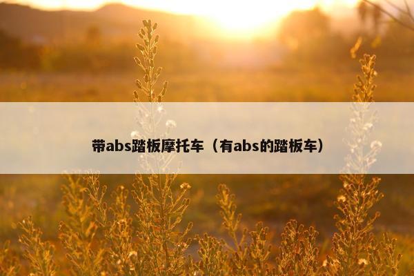带abs踏板摩托车（有abs的踏板车）