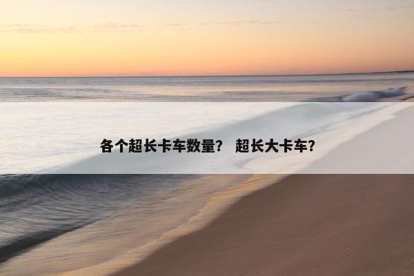 各个超长卡车数量？ 超长大卡车？