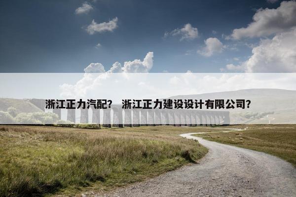 浙江正力汽配？ 浙江正力建设设计有限公司？