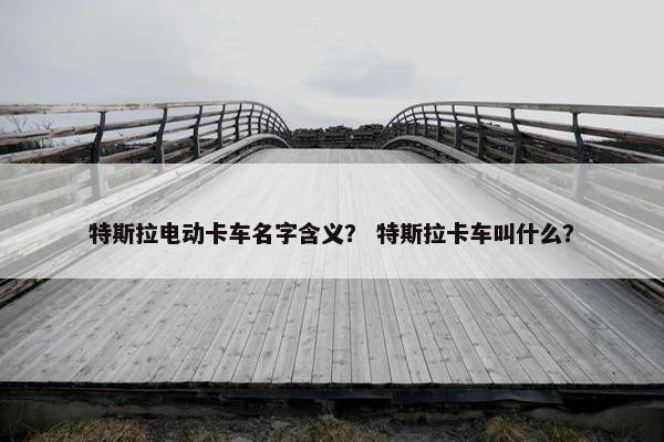 特斯拉电动卡车名字含义？ 特斯拉卡车叫什么？