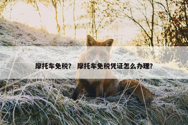 摩托车免税？ 摩托车免税凭证怎么办理？