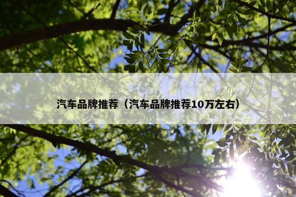 汽车品牌推荐（汽车品牌推荐10万左右）