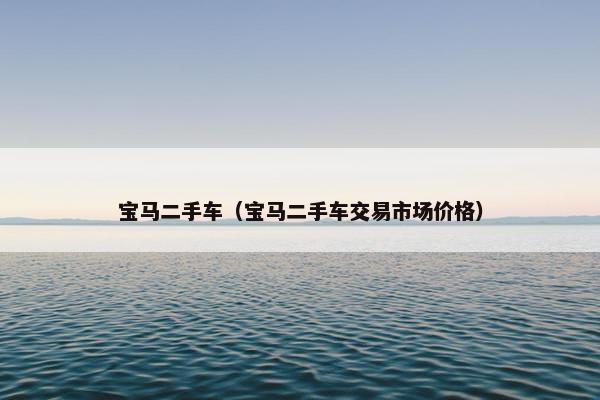 宝马二手车（宝马二手车交易市场价格）